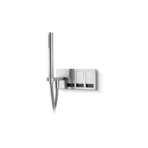 Mischbatterie für Duschen / für Badewanne / wandmontiert / Edelstahl