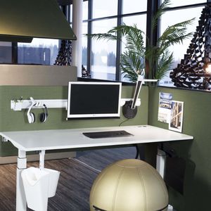 Tisch-Bürotrennwand / Stoff / schallisoliert