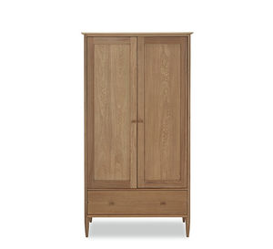 moderner Kleiderschrank / aus Eiche / Schwingtüren / Schubladen