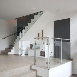 Glasgeländer / Platten / Innenraum / für Treppen