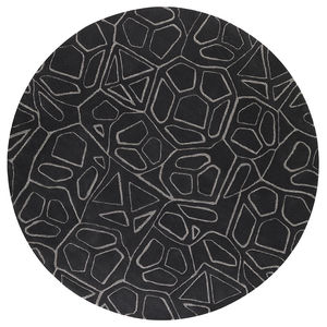 moderner Teppich / Motiv / Wolle / rund