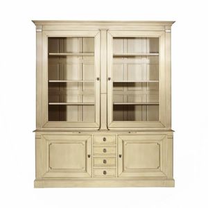 klassische Bibliothek / aus Eiche / aus Mahagoni / Glas-