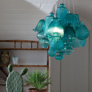 Hängelampe / modern / geblasenes Glas / LED