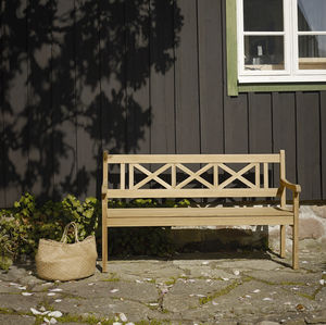 Bank für den Garten / modern / aus Teakholz / mit Armlehnen