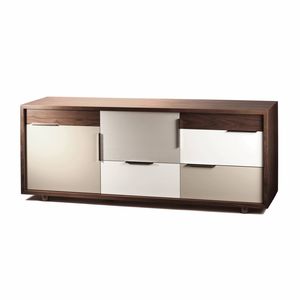 modernes Sideboard / aus Nussbaum / lackiertes MDF / aus Sperrholz