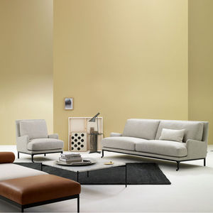 moderner Sessel / Stoff / Metall / mit Rollen