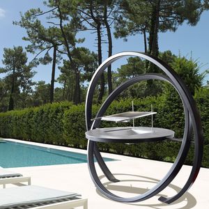 Holz-Gartengrill / festinstalliert / Metall