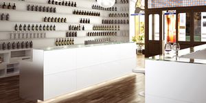 Bartheke / Glas / gerade / beleuchtet