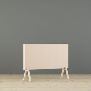 klassischer Paravent / Holz / Stoff / Objektmöbel
