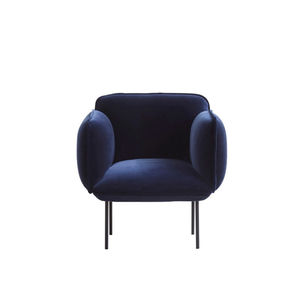 Sessel / skandinavisches Design / Stoff / Standard-Fußgestell / blau