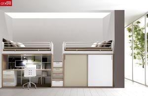 Hochbett / Einpersonen / modern / mit Schreibtisch