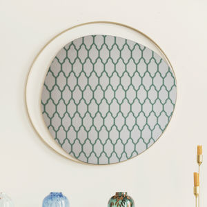 wandmontierter Spiegel / modern / rund / Messing