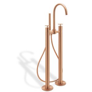 Einhebelmischer für Badewanne / bodenstehend / Messing / Badezimmer