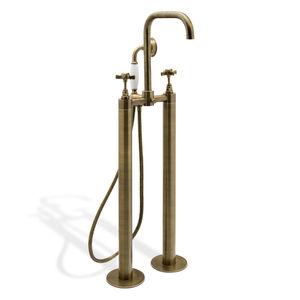 Einhebelmischer für Badewanne / bodenstehend / Messing / Badezimmer