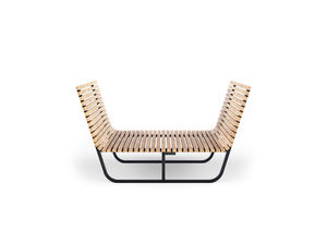 moderne Sonnenliege / Holz / verzinkter Stahl / für öffentliche Bereiche