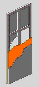 Platten-Fassadenverkleidung / aus Fertigbeton / Stahlbeton / Kunststoff