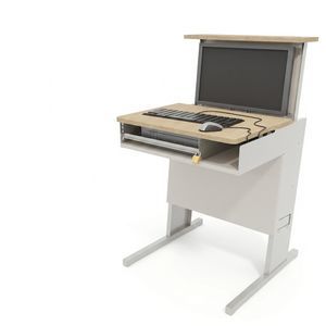 bodenstehender Computertisch. 1