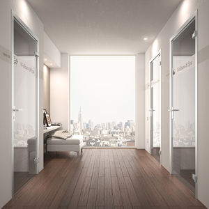 festinstallierte Trennwand / modular / Glas / Aluminium