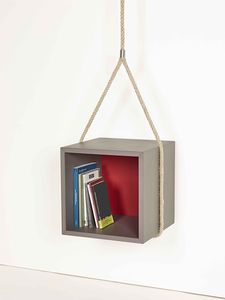 moderner Nachttisch / lackiertes MDF / Kordel / quadratisch