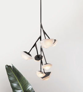 Lüster / originelles Design / geblasenes Glas / Metall / Alabaster