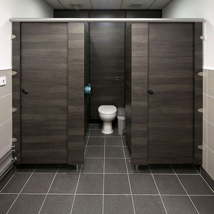 Sanitärkabine für Toilette / für Öffentliche Sanitäreinrichtungen / Edelstahl / Laminat