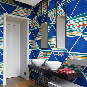 moderne Tapete / aus Zellulosefaser / aus Naturfaser / mit geometrischem Muster