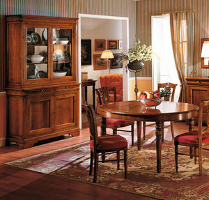 klassischer Geschirrschrank / Holz / Glas