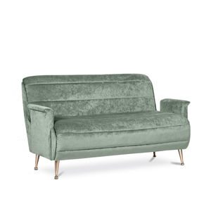 modernes Sofa / Stoff / poliertes Messing / 2 Plätze