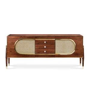 Sideboard / skandinavisches Design / aus Eiche / aus Nussbaum / Massivholz