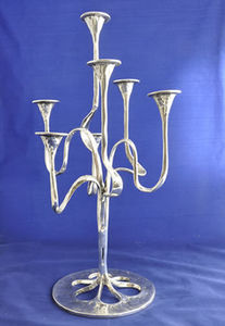 Leuchter / versilbertes Metall