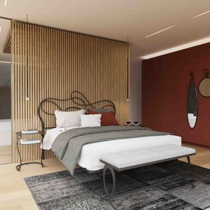 Doppelbett / modern / Kopfteil / Bettkasten