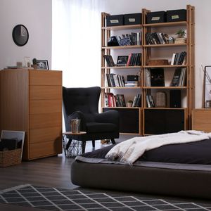 moderner Chiffonnier / aus Eiche / aus Nussbaum / rosa