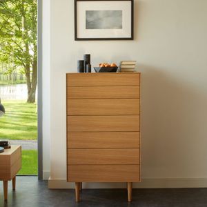 moderner Chiffonnier / aus Eiche / aus Nussbaum / rosa