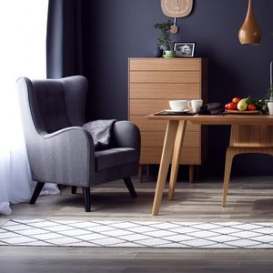 klassischer Sessel / Stoff / Ohren / schwarz