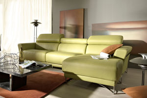 Ecksofa / kompakt / modern / Leder