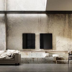 elektrischer Heizkörper / Vorderseite aus Hartglas / modern / rechteckig