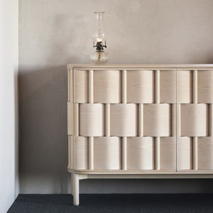 modernes Sideboard / aus Eiche / aus Birke / beige