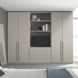 wandmontierter Kleiderschrank / modern / aus MDF / Schwingtüren