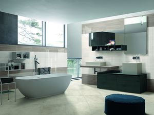Badezimmer-Fliesen / Wand / Feinsteinzeug / rechteckig