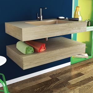 Wandmontierter Waschtisch-Unterschrank - SLIM-L - RELAX DESIGN - Holz