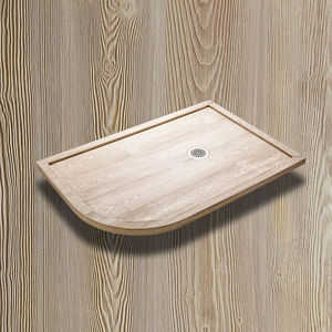 Duschwanne für Eckeinbau / zum Aufstellen / Holz / extraflach