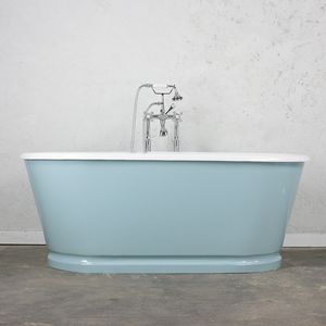 freistehende Badewanne / oval / Gusseisen / doppelt