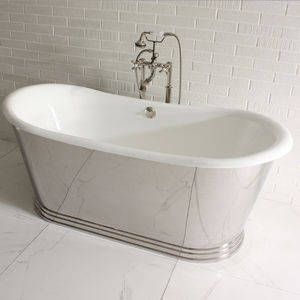 freistehende Badewanne / oval / rund / Gusseisen
