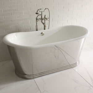 freistehende Badewanne / oval / rund / Gusseisen