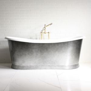 freistehende Badewanne / oval / Stahl / Gusseisen