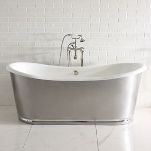 freistehende Badewanne / oval / Gusseisen / Stahl
