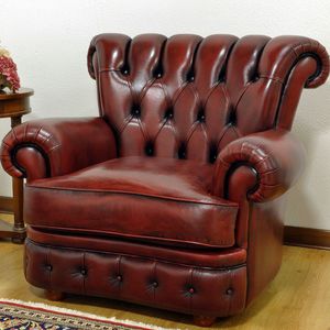 Chesterfield-Sessel / Stoff / Leder / nach Maß