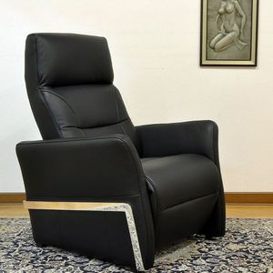 moderner Sessel / Stoff / Leder / drehbar