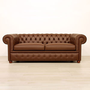 Chesterfield-Sofa / Stoff / Leder / für öffentliche Einrichtungen