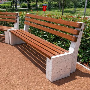 Parkbank / modern / Massivholz / aus Kiefer